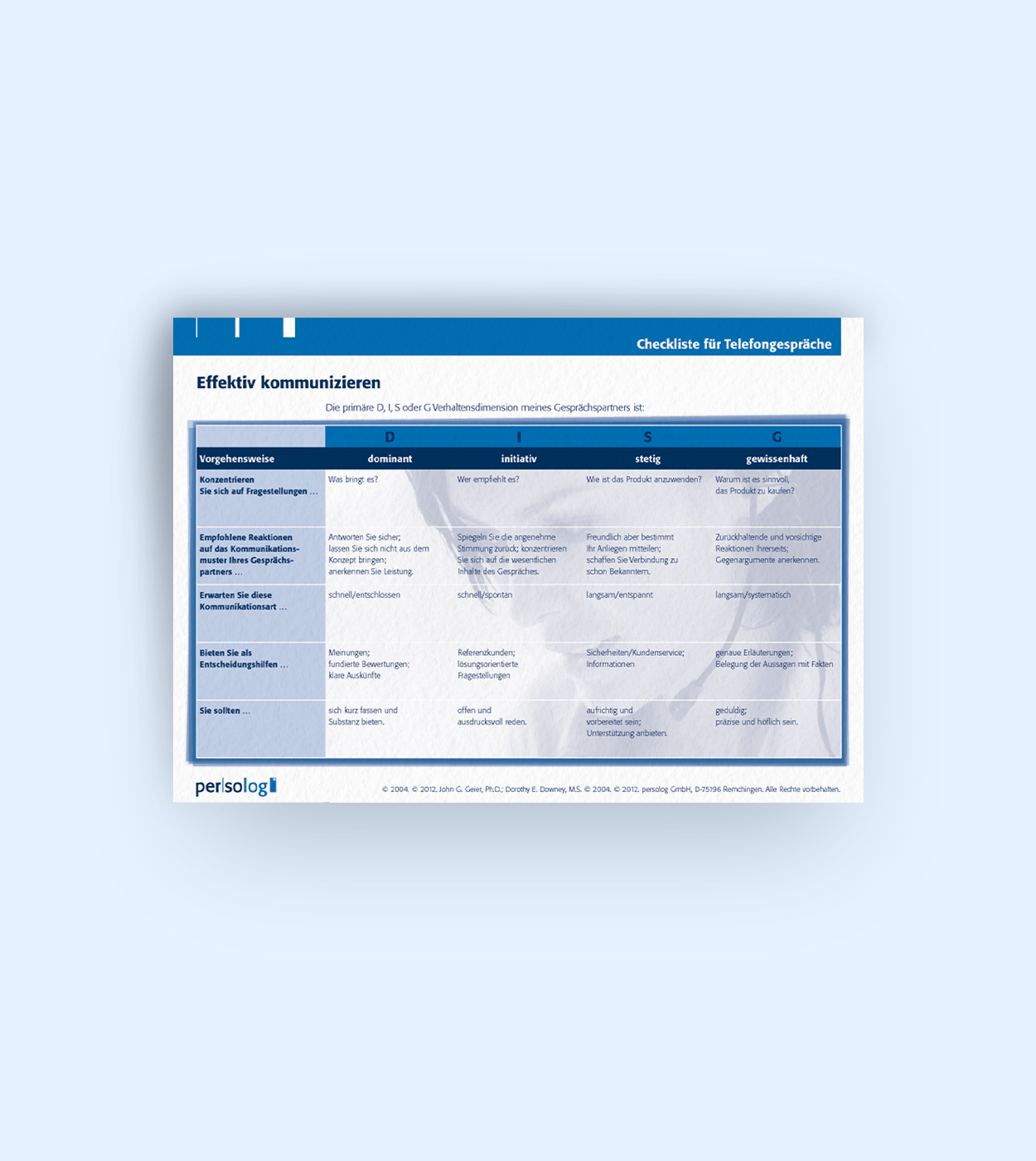 Check List Phone Calls (US)